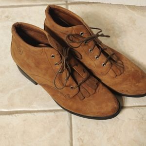 Ariat Womens 9.5 Brown Kiltie Heritage Paddock Roper Lacer Chukka Boot 12225